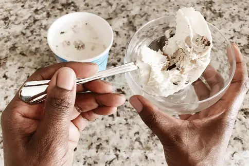 photo of eating ice cream